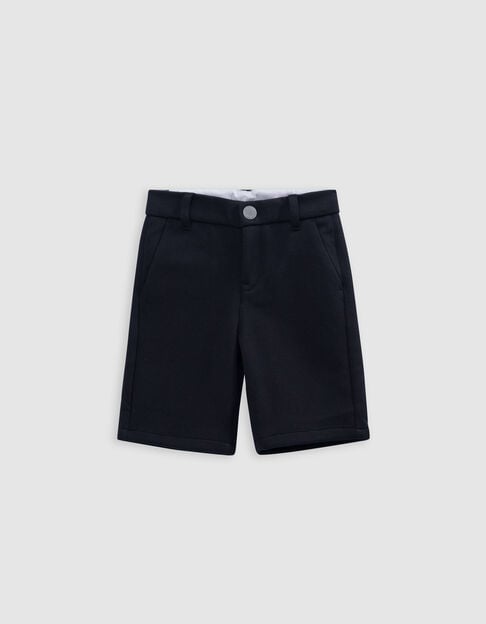 Boys’ black pique knit Bermuda shorts - IKKS