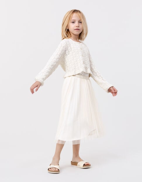 Champagne cardigan openwork lurex for girl - IKKS