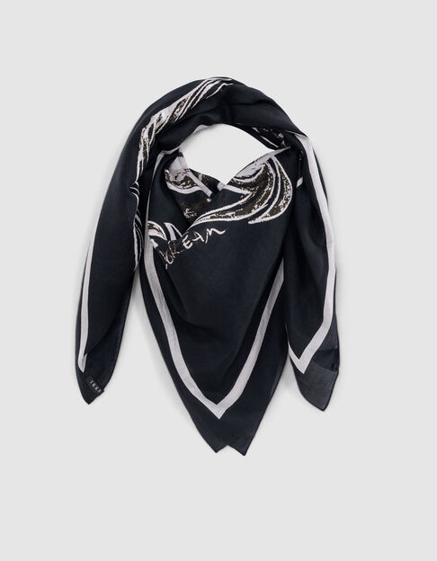Black visual maxi skull scarf Women - IKKS