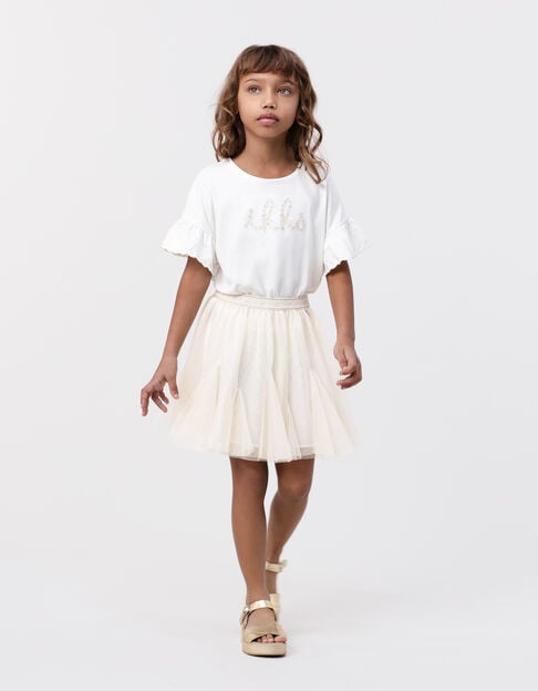 Sequined ecru skirt-tutu for girl - IKKS