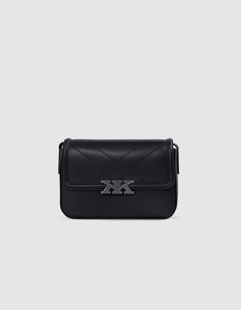 Rigid black handbag with stud decoration for girl - IKKS